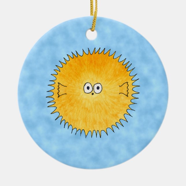 PorcupineFish. Julgransprydnad Keramik (Framsidan)