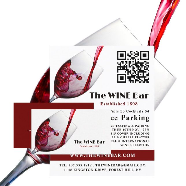 Poring Red Vin, Vin Pub/Winery Advertising Flygblad (Skapare uppladdad)