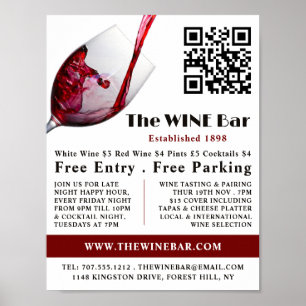Poring Red Vin, Vin Pub/Winery Advertising Poster