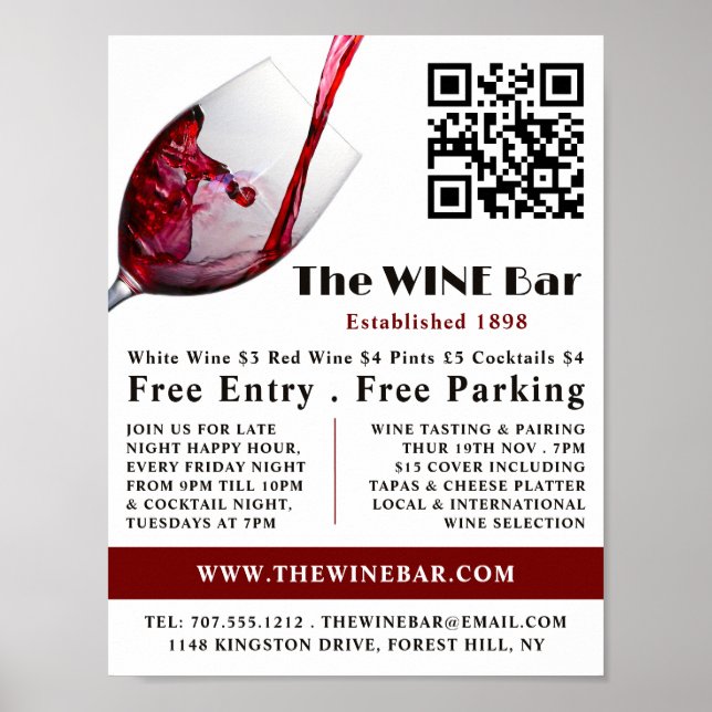 Poring Red Vin, Vin Pub/Winery Advertising Poster (Framsidan)
