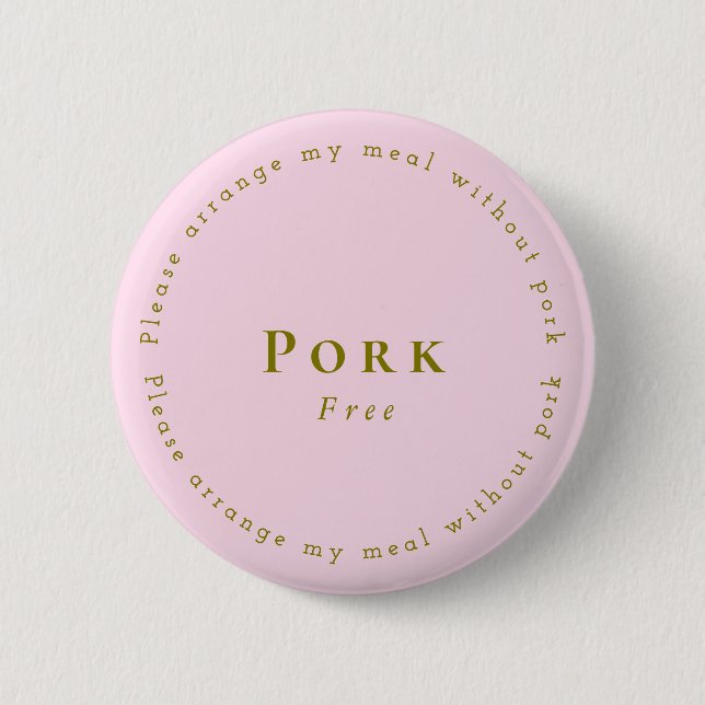 Pork-Free Request Badge, Light pink Knapp (Framsida)