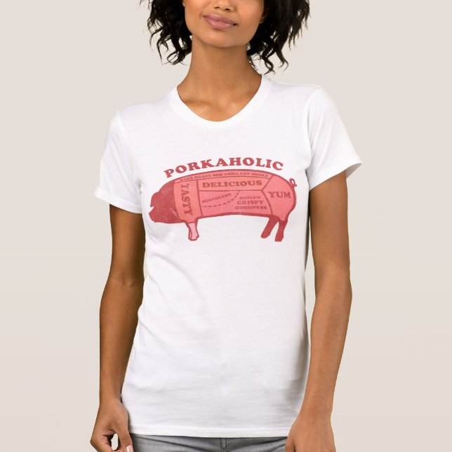 Porkaholic skjorta t shirt (Framsida)