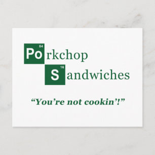 Porkchop Sandwiches Parody Logotyp Vykort