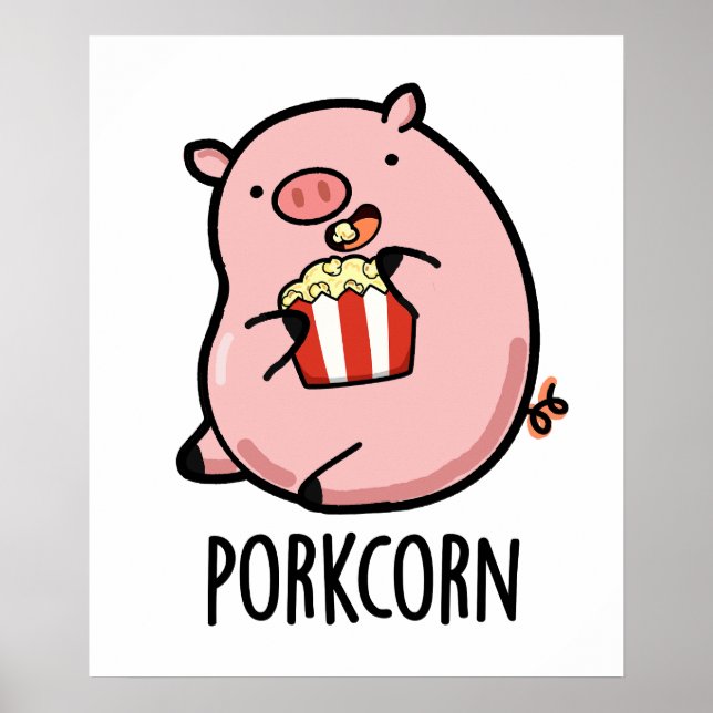 Porkcorn Funny Popcorn Pun Poster (Framsidan)