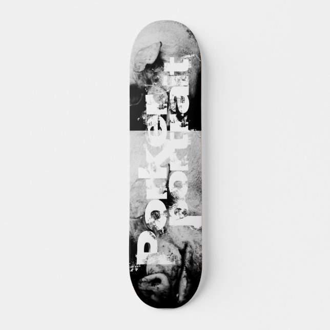 Porker porträtt mini skateboard bräda 18,5 cm (Framsida)