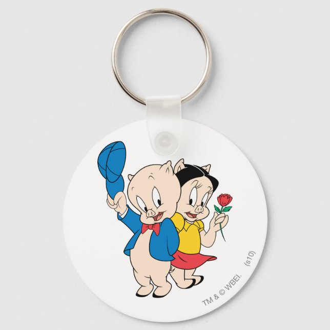 Porky Gris och Petunia Nyckelring (Framsida)