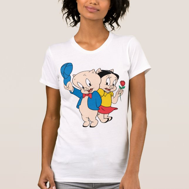 Porky Gris och Petunia T-shirt (Framsida)
