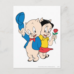 Porky Gris och Petunia Vykort