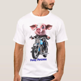Porky Personas roliga gris-tecken. Biker T Shirt