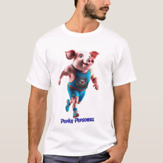 Porky Personas roliga Gris-tecken. Idrottsman T Shirt
