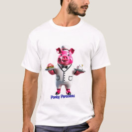 Porky Personas roliga Gris-tecken. Servitör T Shirt