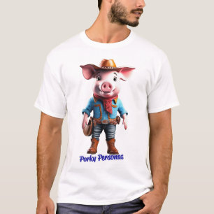 Porky Personas roliga Gris-tecken T Shirt