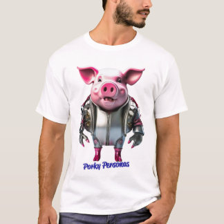 Porky Personas roliga Gris-tecken. Terminator T Shirt