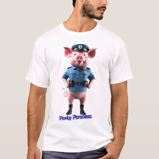 Porky Personas roligt gris tecken T Shirt