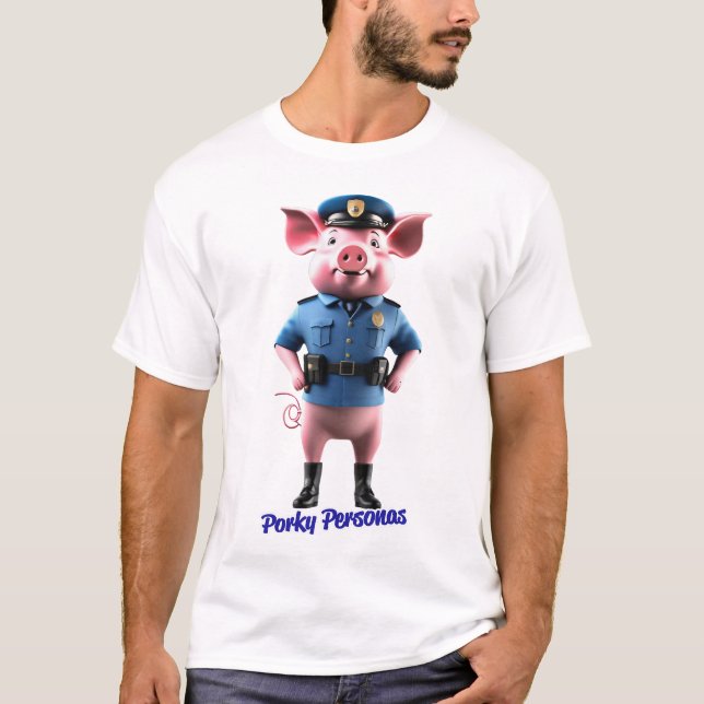 Porky Personas roligt gris tecken T Shirt (Framsida)