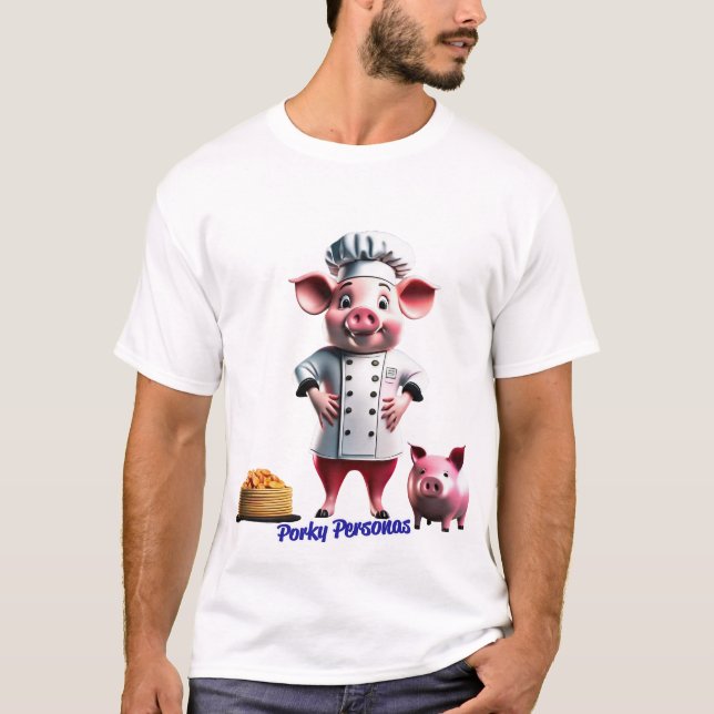 Porky Personas roligt gris tecken T Shirt (Framsida)