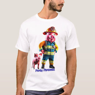 Porky Personas roligt gris tecken T Shirt