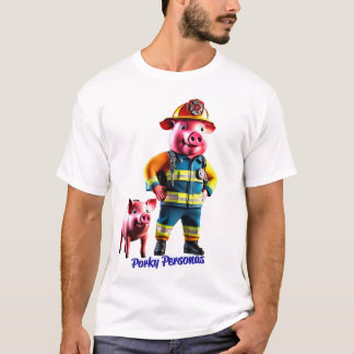 Porky Personas roligt gris tecken T Shirt