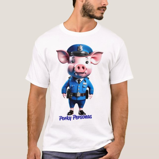 Porky Personas roligt gris tecken T Shirt (Framsida)