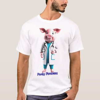Porky Personas roligt gris tecken T Shirt