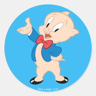 Porky Pig | Klassisk Pose Runt Klistermärke