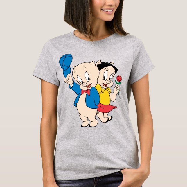 Porky Pig och Petunia Tee (Framsida)