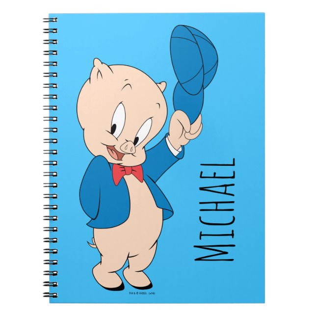 Porky Pig | Viftande hatt Anteckningsbok (Framsidan)