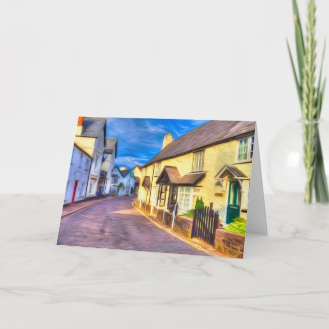Porlock High Street Somerset Art Kort (Framsida)