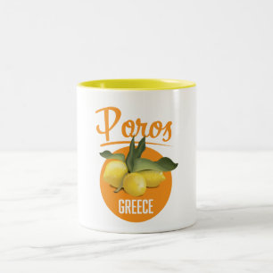 Poros Greece-reseaffisch Art Skriv ut Två-Tonad Mugg