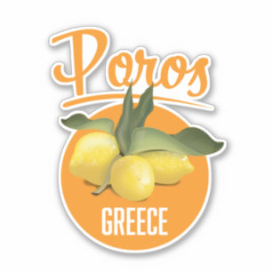 Poros Grekland reseinlägg Art Print Klistermärken