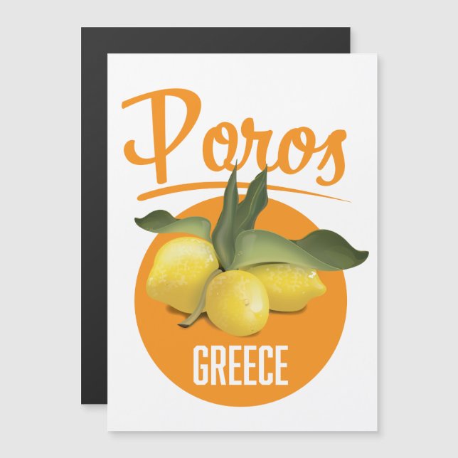 Poros Grekland reseskylt Art Print (Fram/baksida)