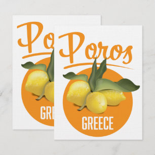 Poros Grekland reseskylt Art Print