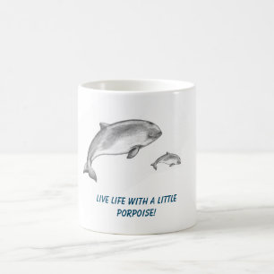 Porpoise far med kalv kaffemugg