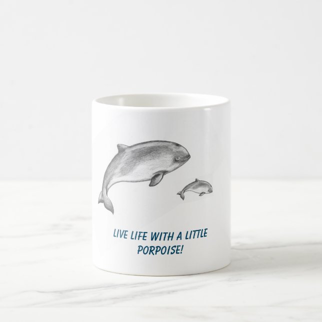 Porpoise far med kalv kaffemugg (Center)