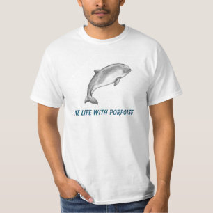Porpoise med bildtexten "Levande liv med tumlare" T Shirt
