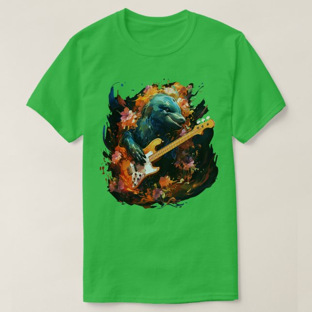 Porpoise Spelar Guitar T Shirt (Design framsida)