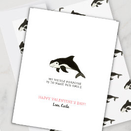 Porpoise Valentine Helgdag Card Julkort