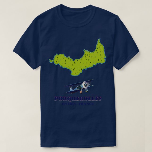 Porquerolles Frankrike öresa karta T Shirt (Design framsida)