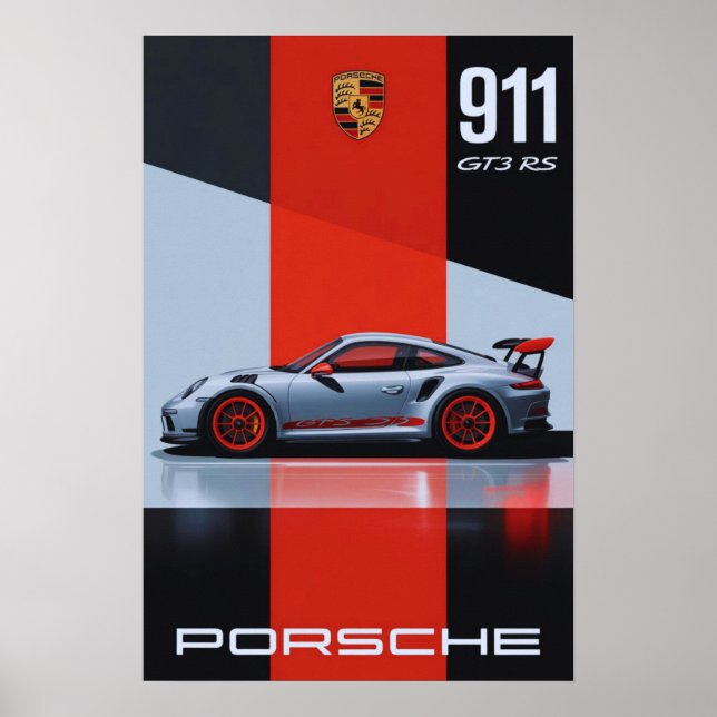 Porsche 911 GT3 RS - Precision i Rörelse-🚗 🔥 Poster (Framsidan)