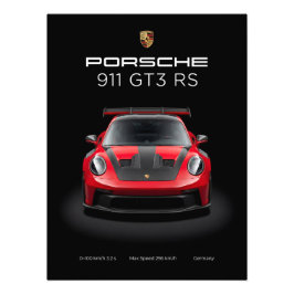 Porsche 911 GT3 RS Röd Supersbil Fototryck