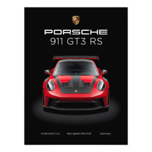 Porsche 911 GT3 RS Röd Supersbil Fototryck
