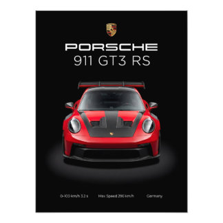 Porsche 911 GT3 RS Röd Supersbil Fototryck