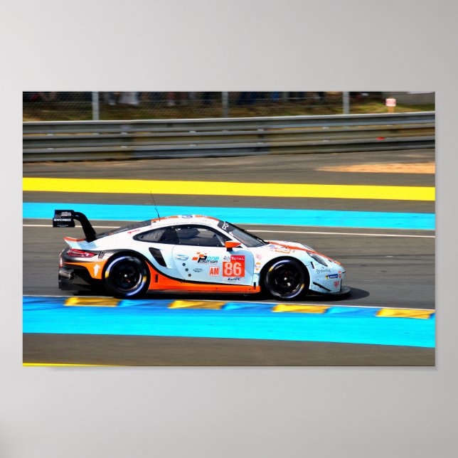 Porsche 911 RSR no86 24 timmar av Le Mans 2019 Poster (Framsidan)