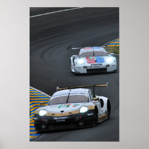 Porsche 911 RSR no92 24 timmar av Le Mans 2019 Poster
