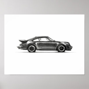 Porsche 930 Turbo-utskrift 12 x 16 Poster