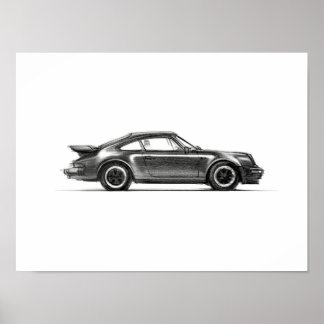 Porsche 930 Turbo-utskrift 12 x 16 Poster