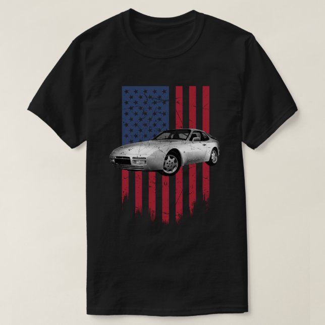 Porsche 944 american flagga t shirt (Design framsida)
