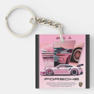 Porsche-akrylisk nyckelkedja för modern manar/kvin