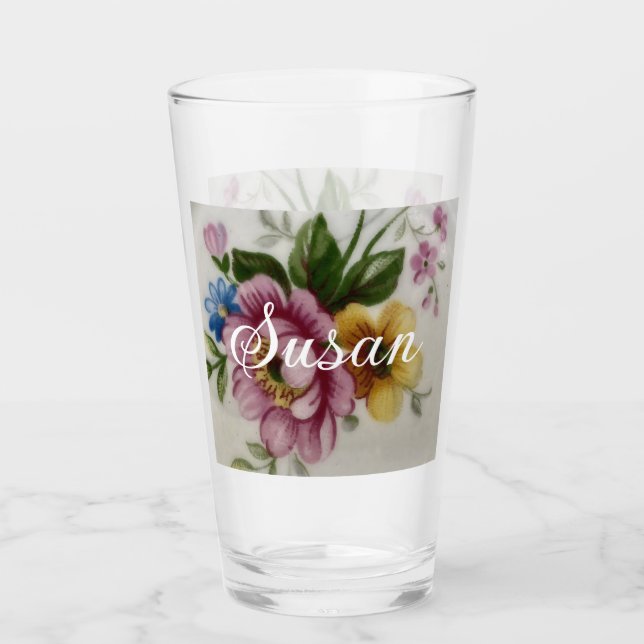 Porslininspirerad Blomma Glaskopp (Framsida)