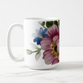Porslininspirerad blomster kaffemugg